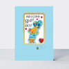 Wholesale new baby boy card featuring a bear design by Rachel Ellen Designs
