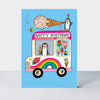 Wholesale birthday card featuring an ice cream van design by Rachel Ellen Designs