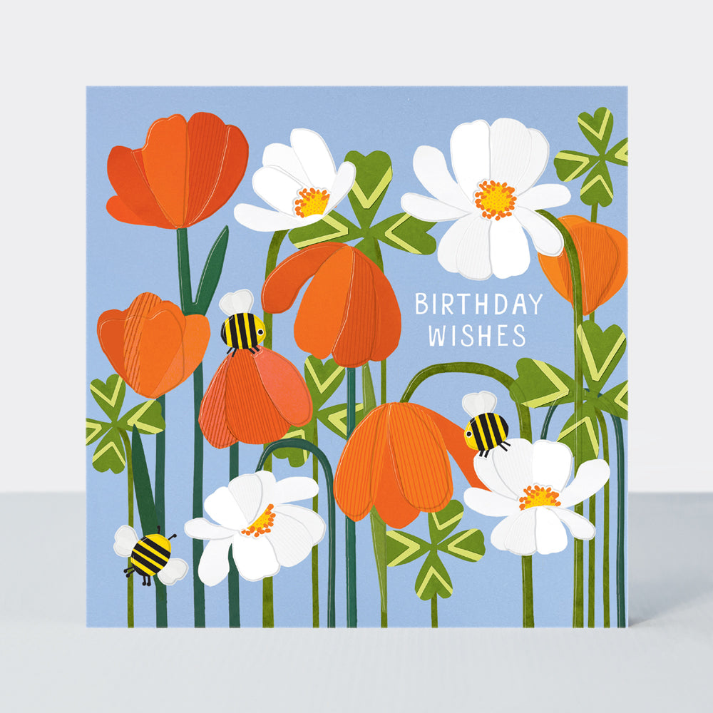 Paper Petals - Birthday Wishes/Paper Cut Clover, Cosmos & Bee