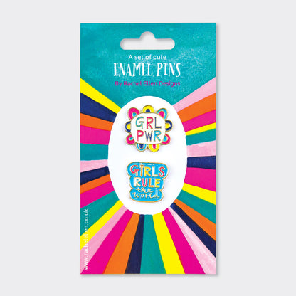 Sets of Enamel Pins - Girls Rule/GRL PWR