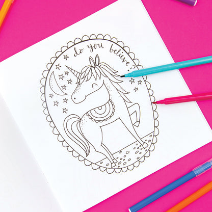 Unicorns &amp; Rainbows Colouring Book
