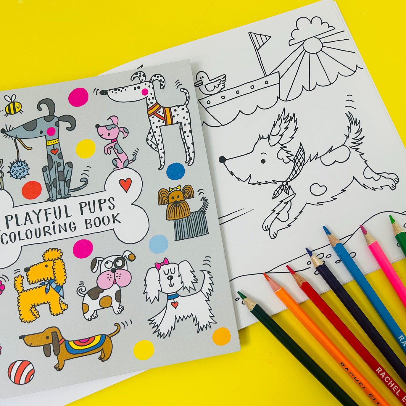 Playful Pups Colouring Book