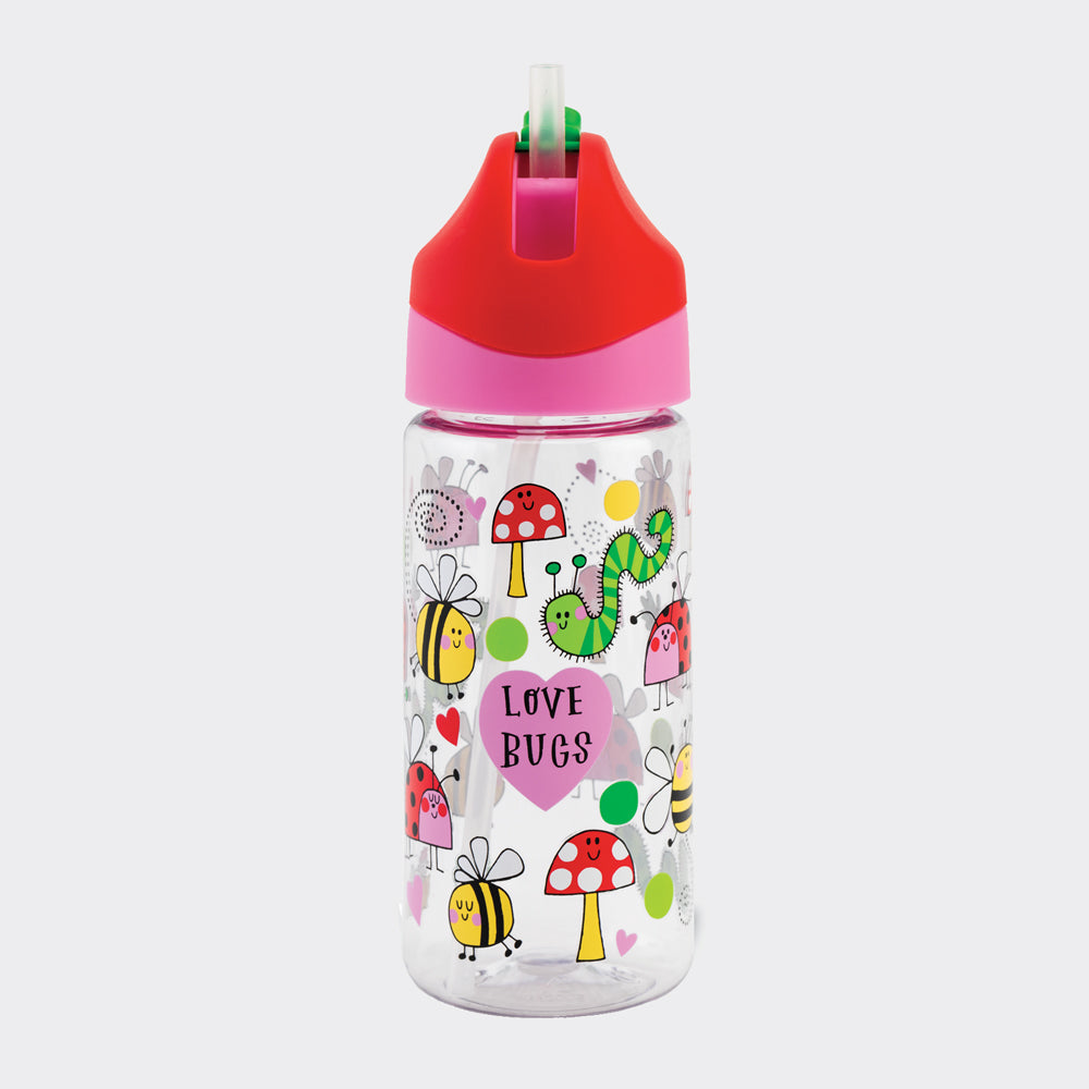 Drinks Bottle with straw - Love Bugs
