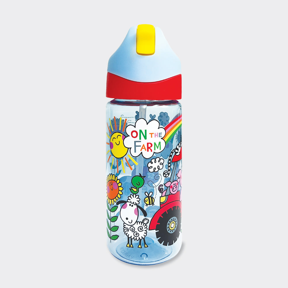 Drinks Bottle With Straw - On The Farm