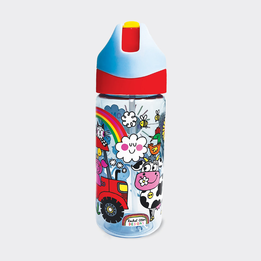 Drinks Bottle With Straw - On The Farm