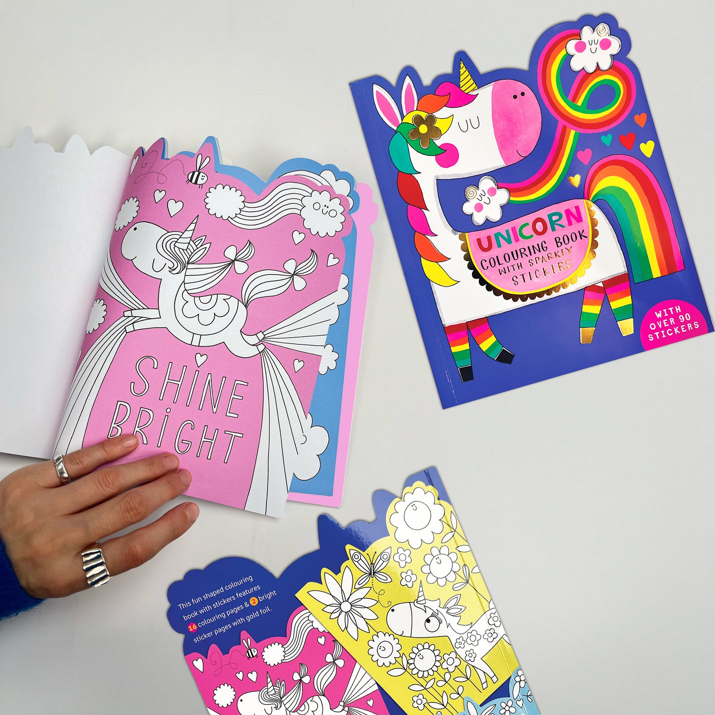 Unicorn Die-Cut Colouring Book With Stickers