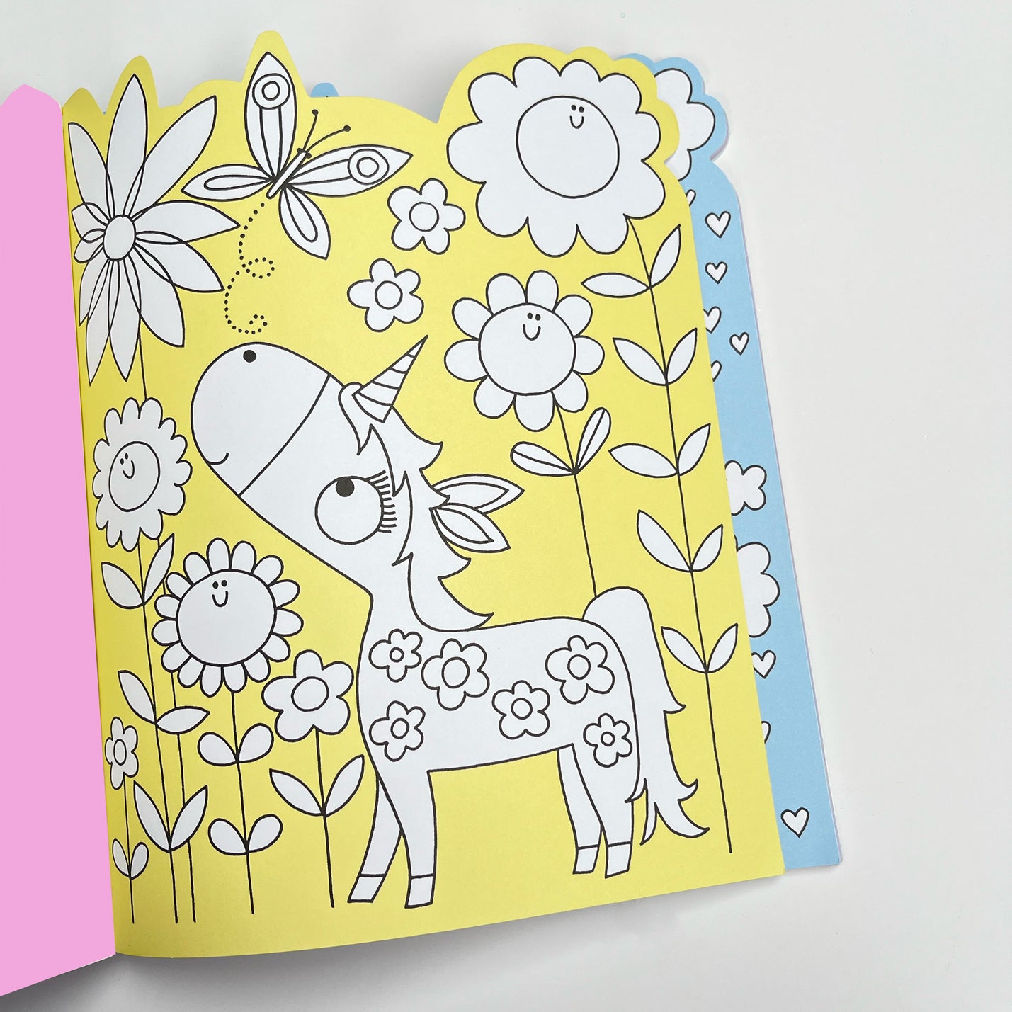 Unicorn Die-Cut Colouring Book With Stickers