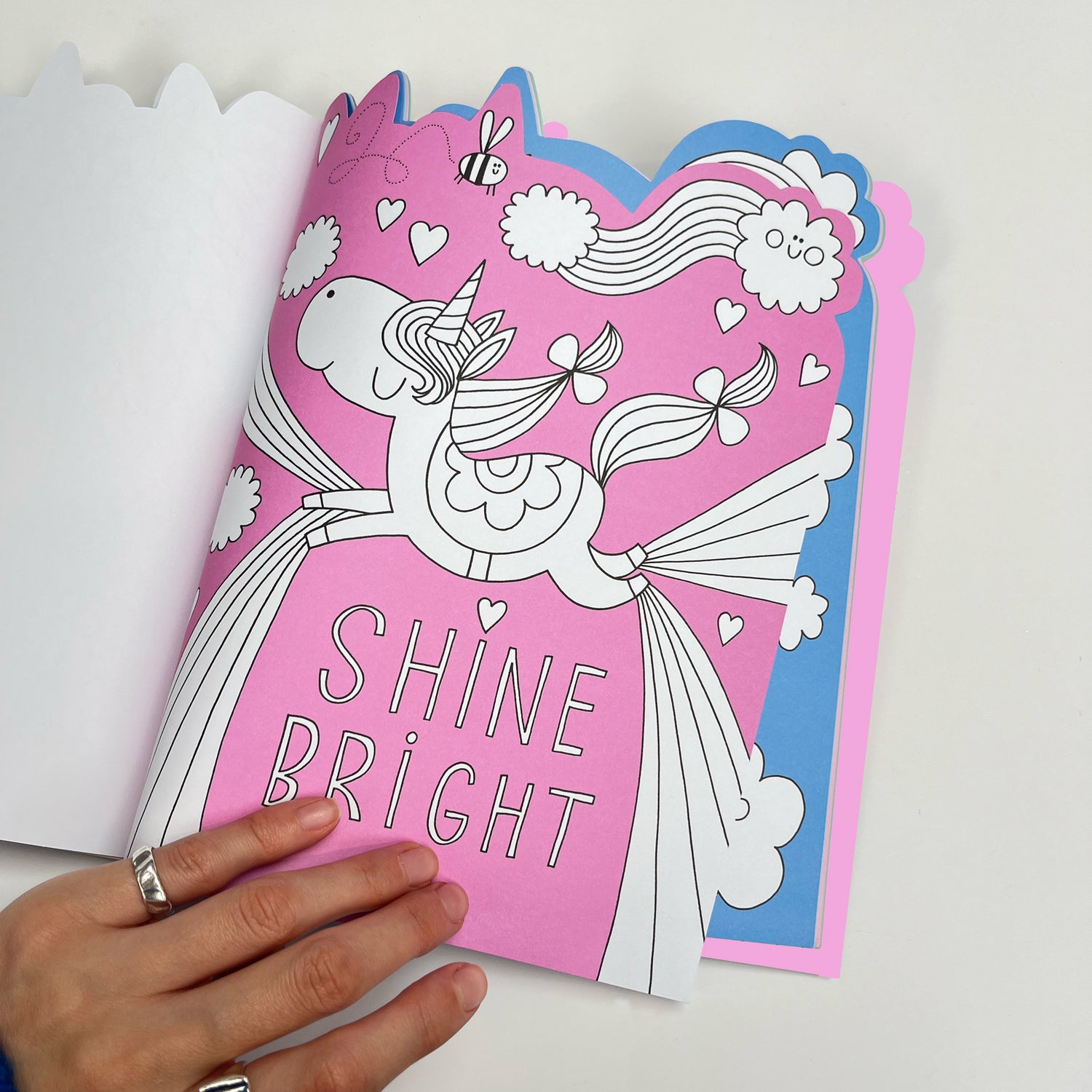 Unicorn Die-Cut Colouring Book With Stickers