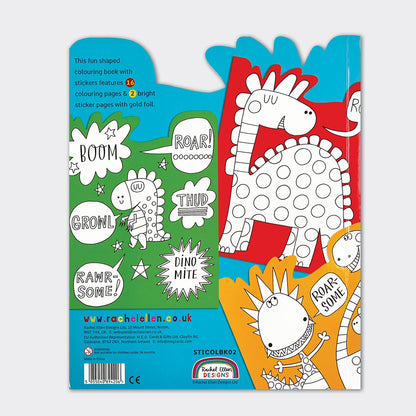 Dinosaur Die-Cut Colouring Book With Stickers