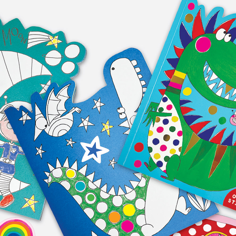 Dinosaur Die-Cut Colouring Book With Stickers