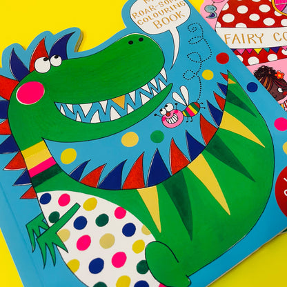 Dinosaur Die-Cut Colouring Book With Stickers