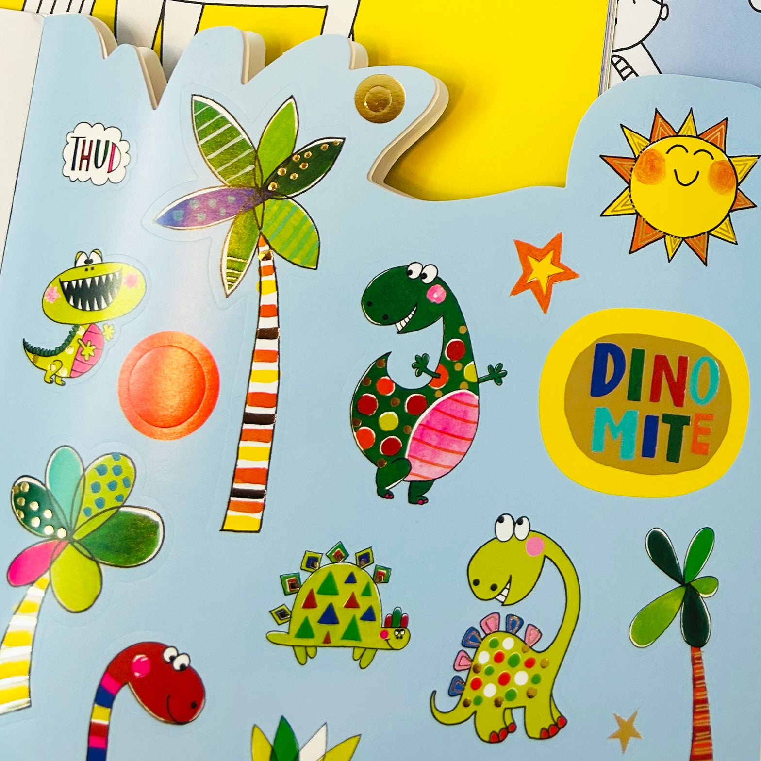 Dinosaur Die-Cut Colouring Book With Stickers