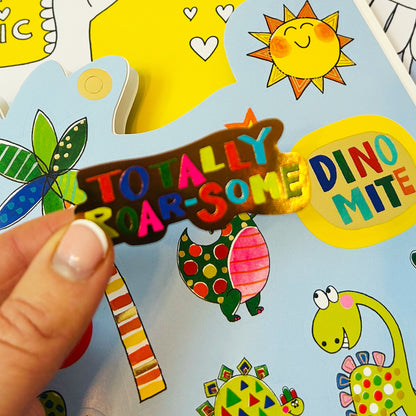 Dinosaur Die-Cut Colouring Book With Stickers