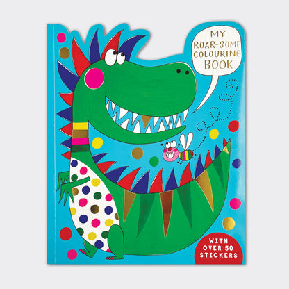 Dinosaur Die-Cut Colouring Book With Stickers