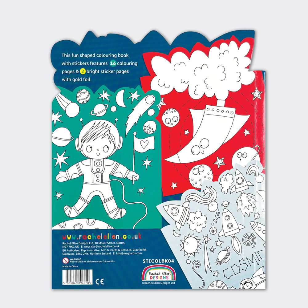 Cosmic Die-Cut Colouring Book With Stickers