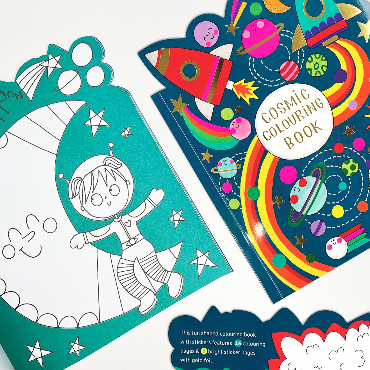 Cosmic Die-Cut Colouring Book With Stickers