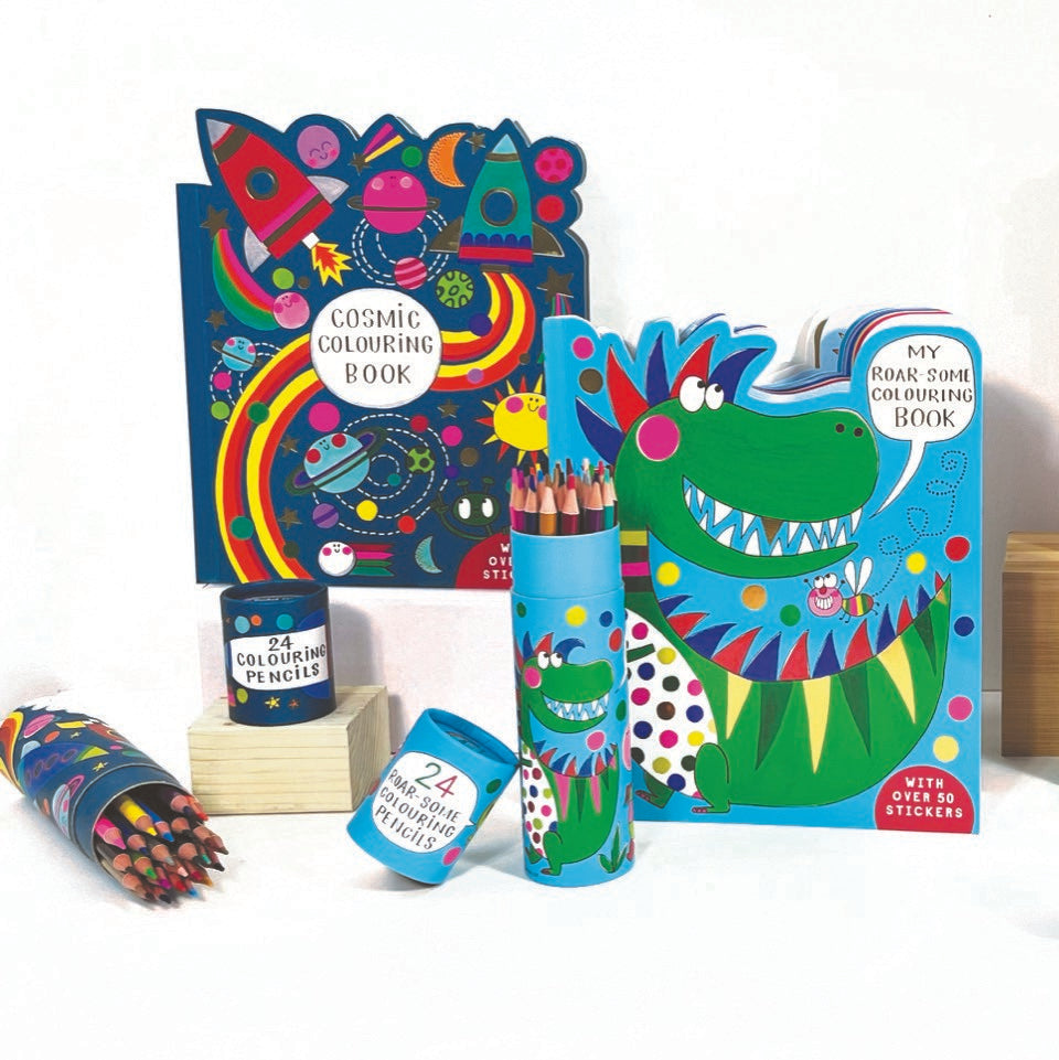 Tube of 24 Colouring Pencils - Roar-some Dinosaur