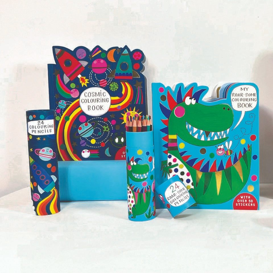 Cosmic Die-Cut Colouring Book With Stickers