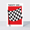 Strike - Age 21 birthday card - Formula 1 Flag