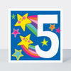 Sweet Pea - Age 5 Girl/Stars & Rainbows Birthday Card
