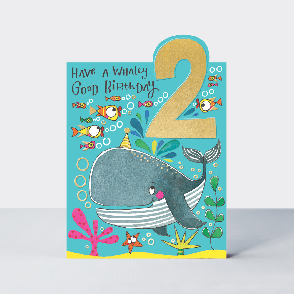 Tiptoes - Age 2  Birthday Card  Boy - Whale