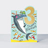 Tiptoes - Age 3 Birthday Card Boy - Shark