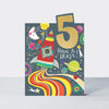 Tiptoes - Age 5 Birthday Card Boy - Rocket