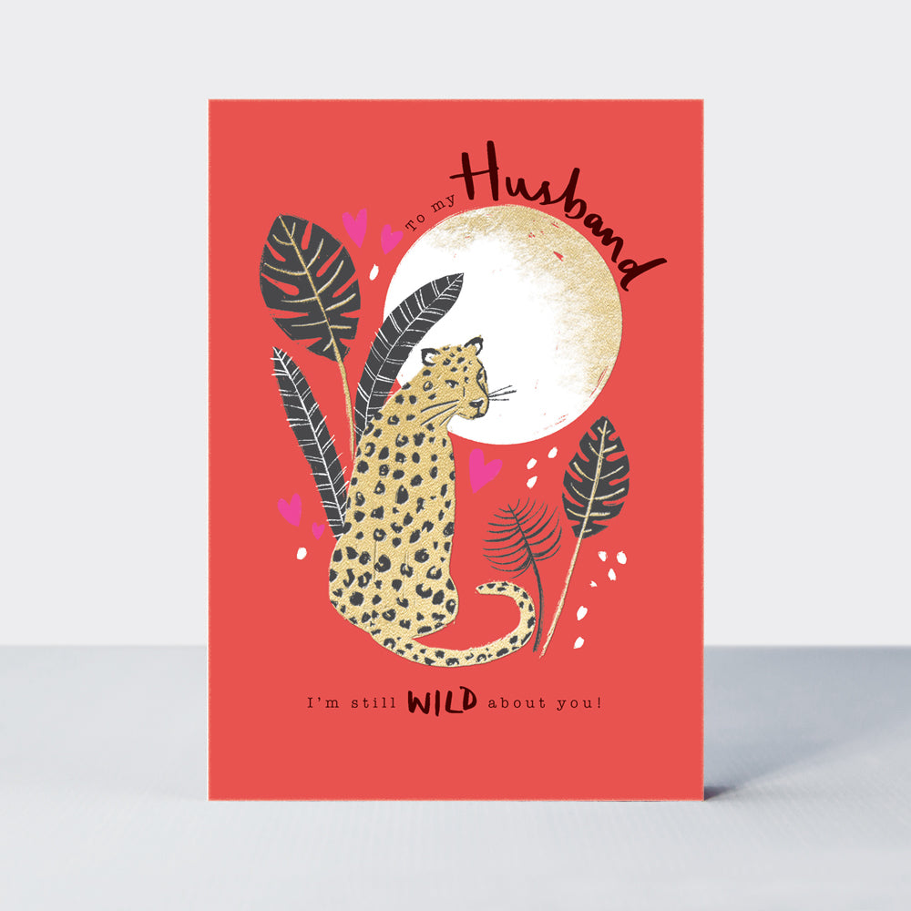 Valentine's Flamingo - Husband/Leopard on Red