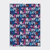Flat Wrap - Navy/Happy Birthday
