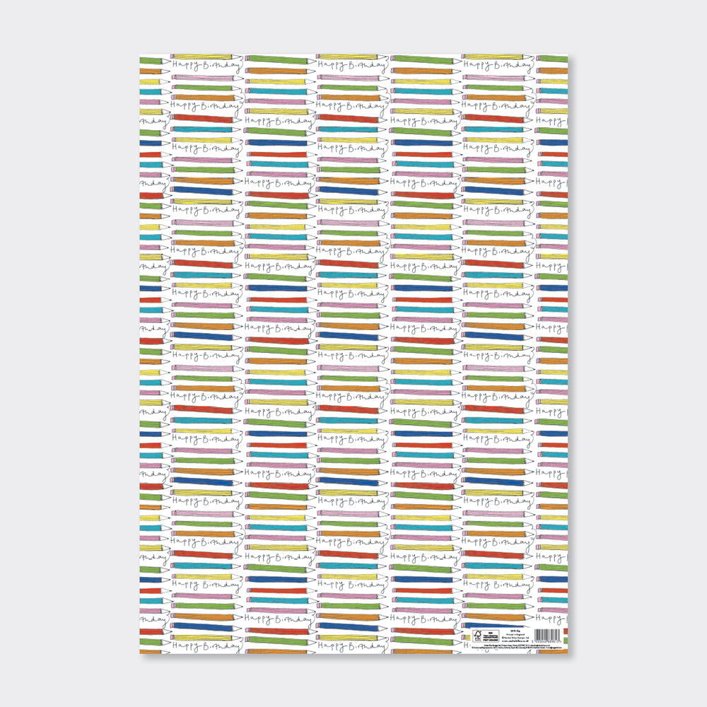 Flat Wrap - Happy Birthday/Pencils
