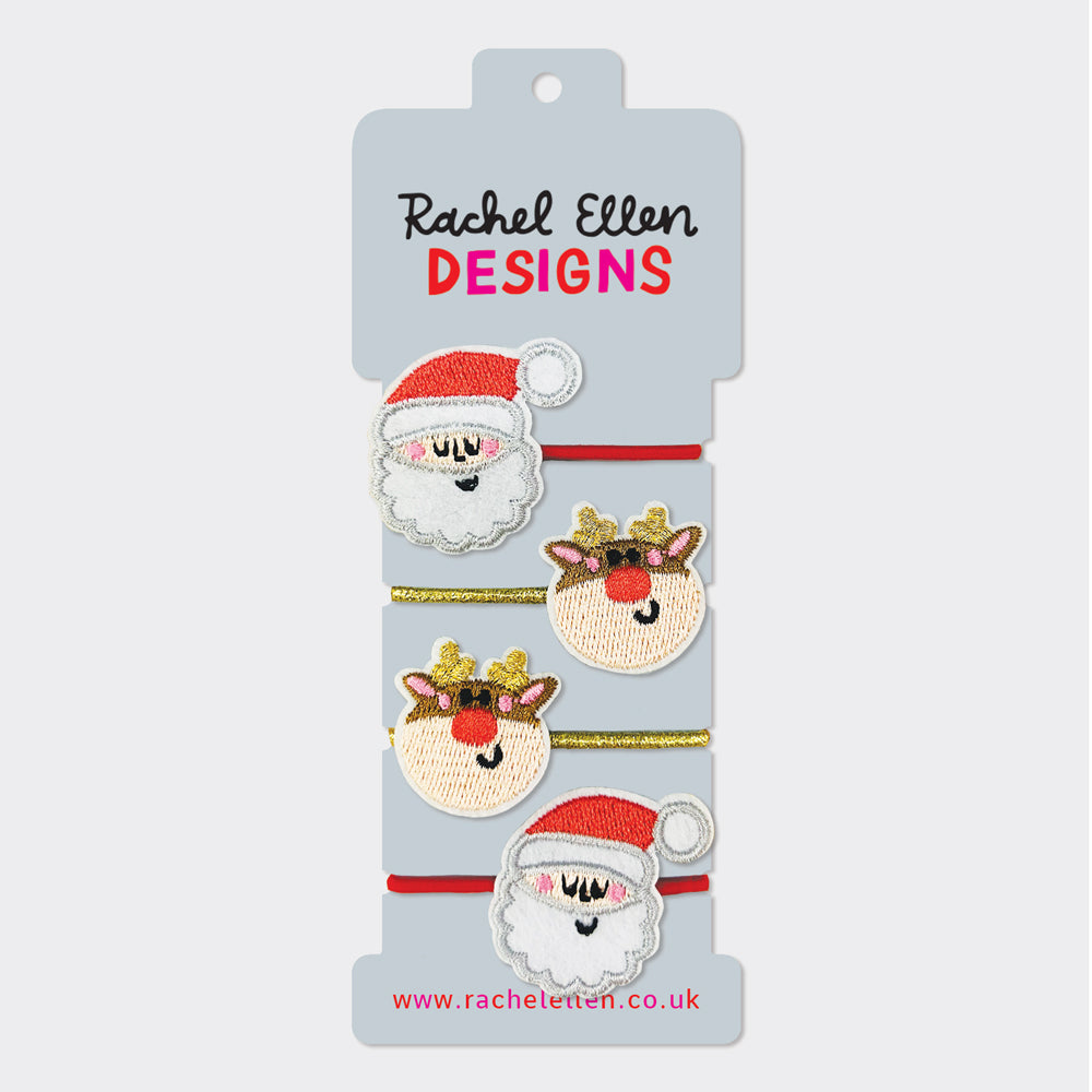 Hair Elastics - Santa/Rudolph