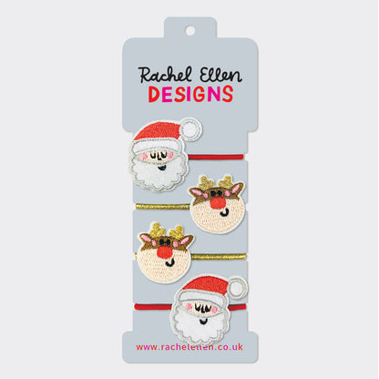Hair Elastics - Santa/Rudolph
