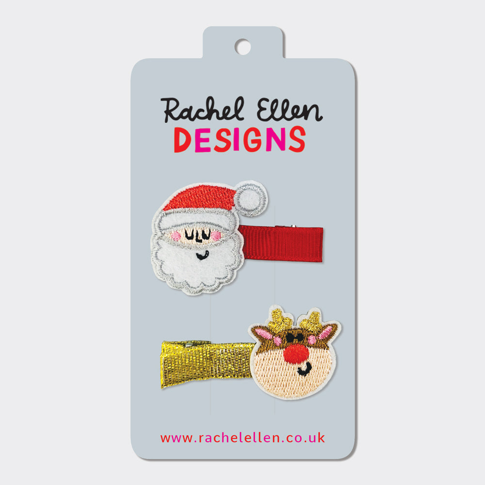 Hair Clips - Santa/Rudolph