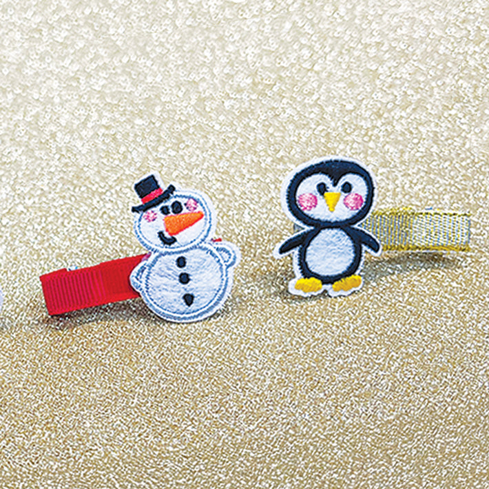 Hair Clips - Penguin/snowman