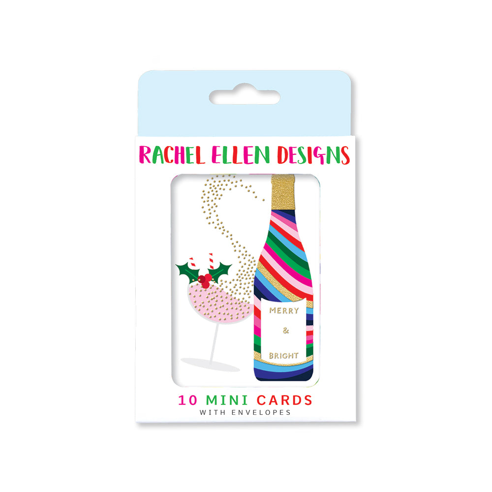 Pack of 10 Notecards - Festive Fizz