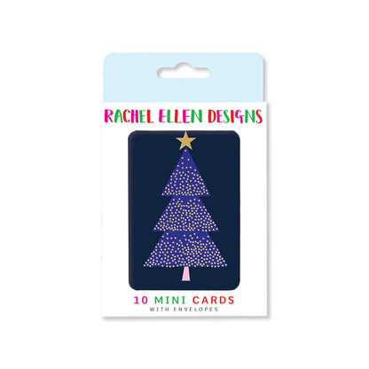 Pack of 10 Notecards - Christmas Tree Lights