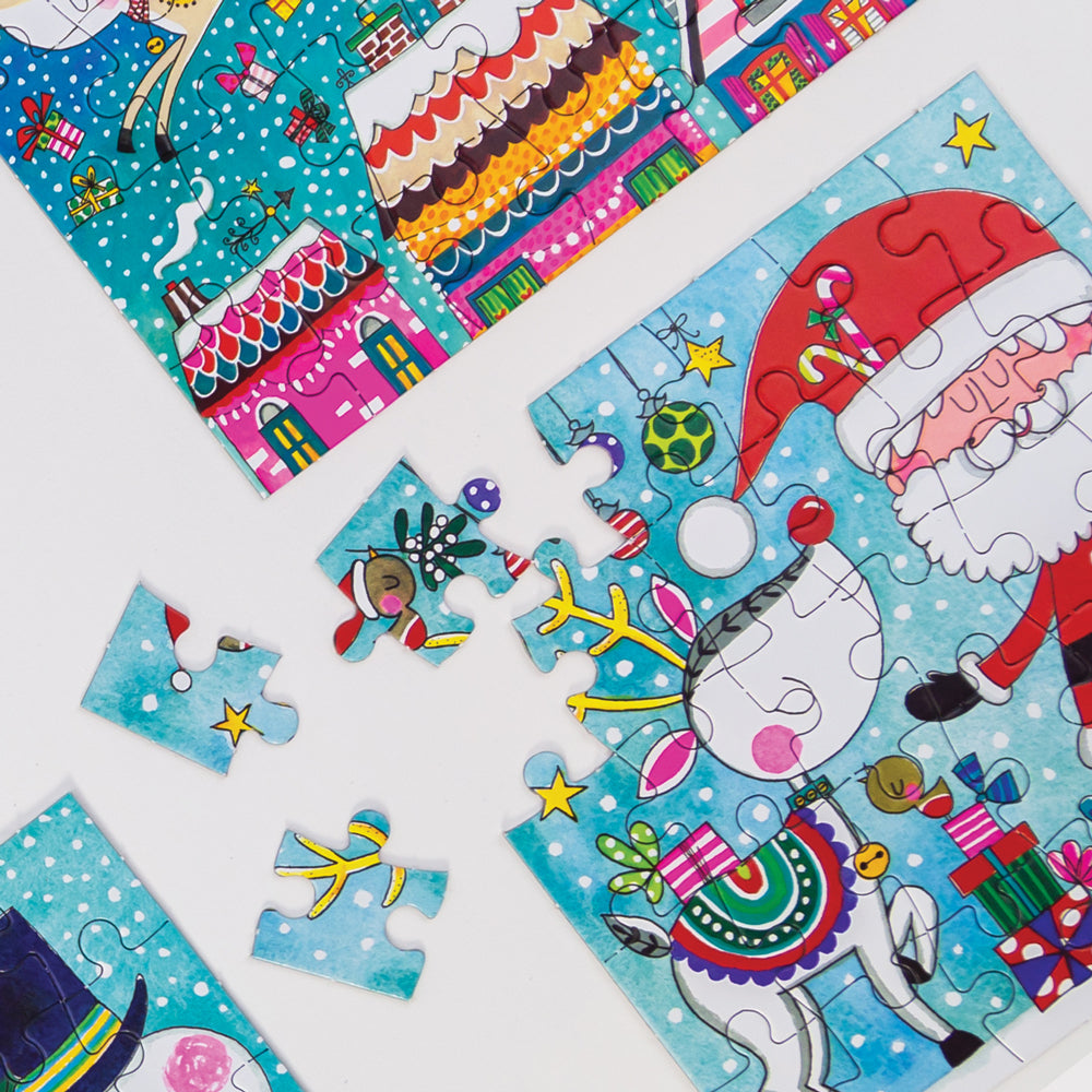 Christmas Jigsaw Cards - Santa &amp; Reindeer