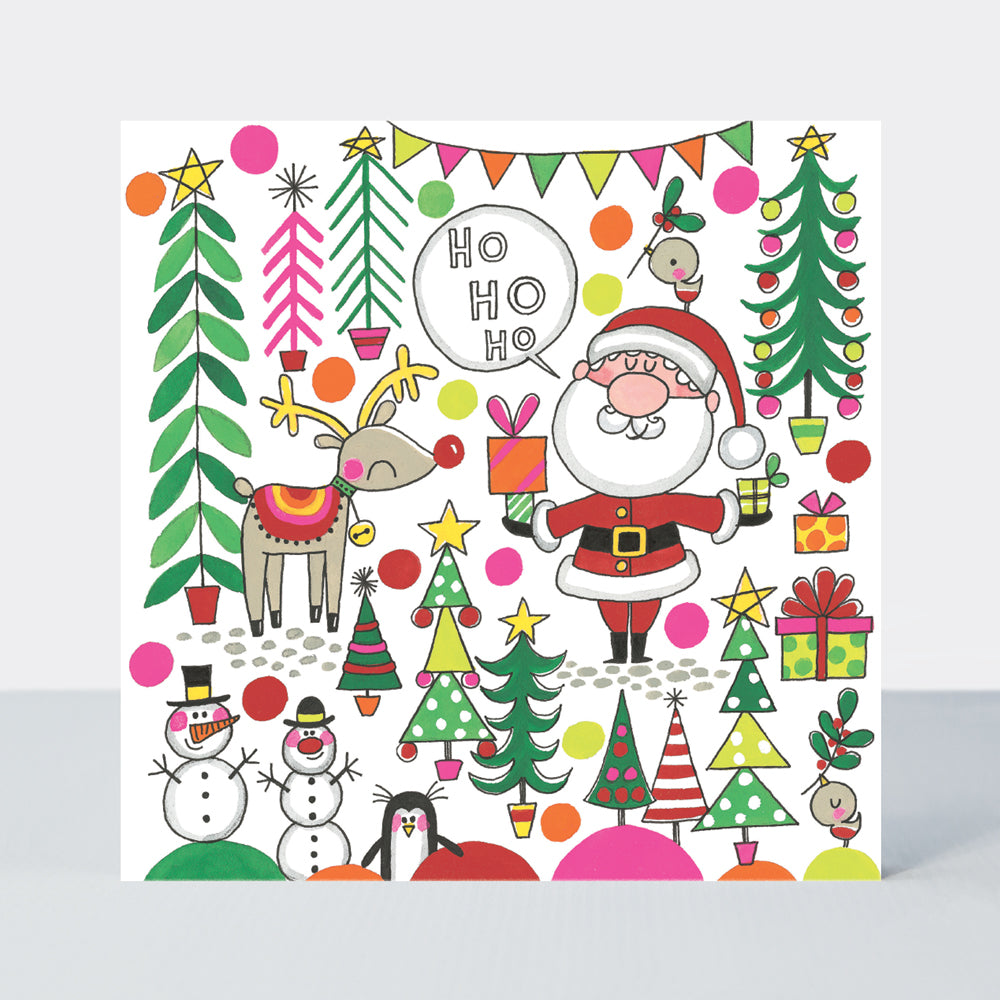 Xmas Jigsaw Cards - Santa, Reindeer & Trees