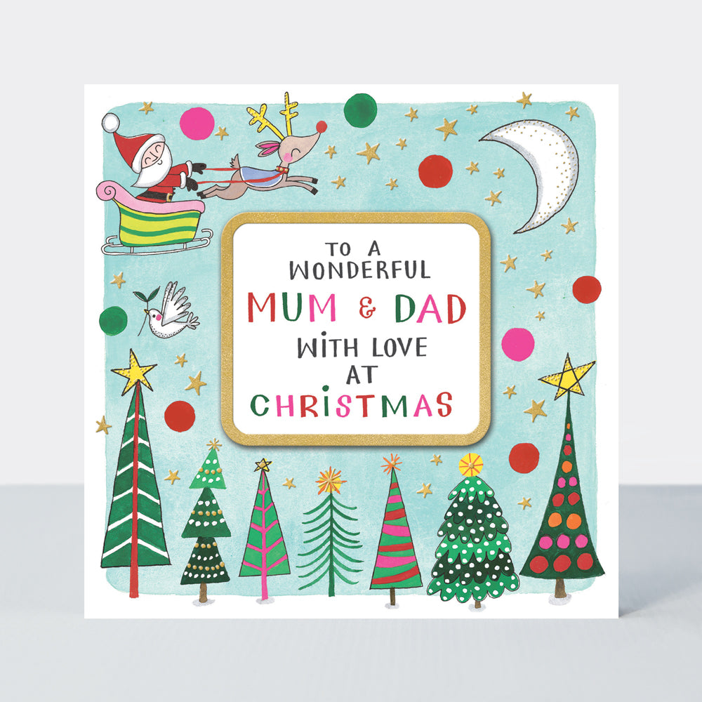 Christmas Rhubarb - Wonderful Mum &amp; Dad/Santa &amp; Trees