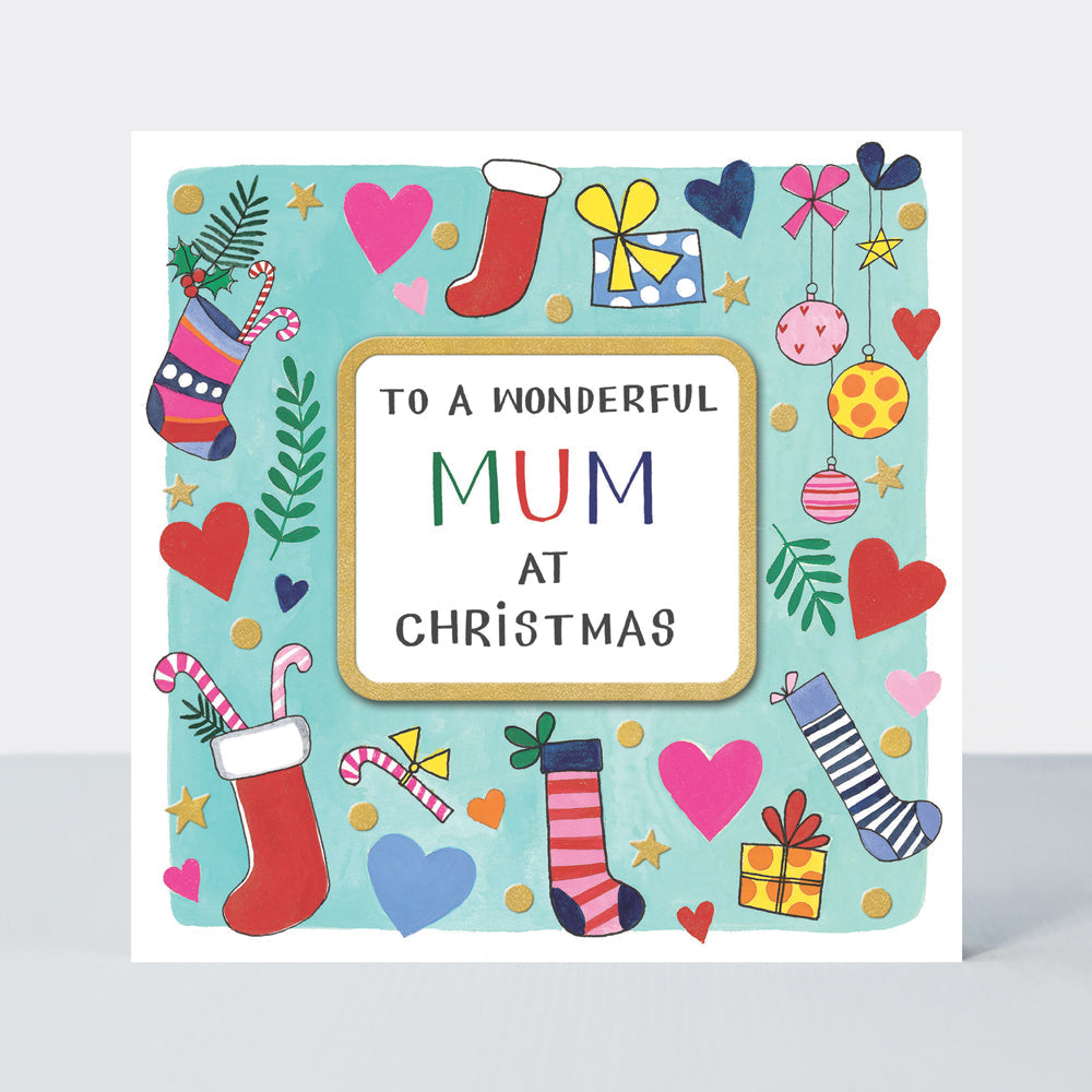 Christmas Rhubarb - Wonderful Mum/Hearts &amp; Stockings