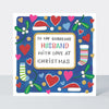Christmas Rhubarb - Gorgeous Husband/Hearts, Mistletoe & Santa Hats