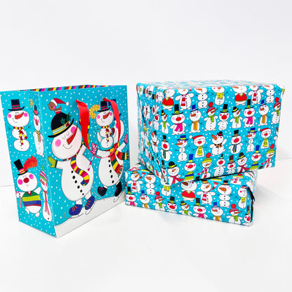 Christmas Medium Gift Bag - Snowmen