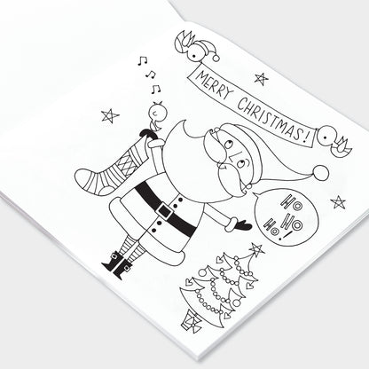 Square Colouring Book - Christmas Santa Scene