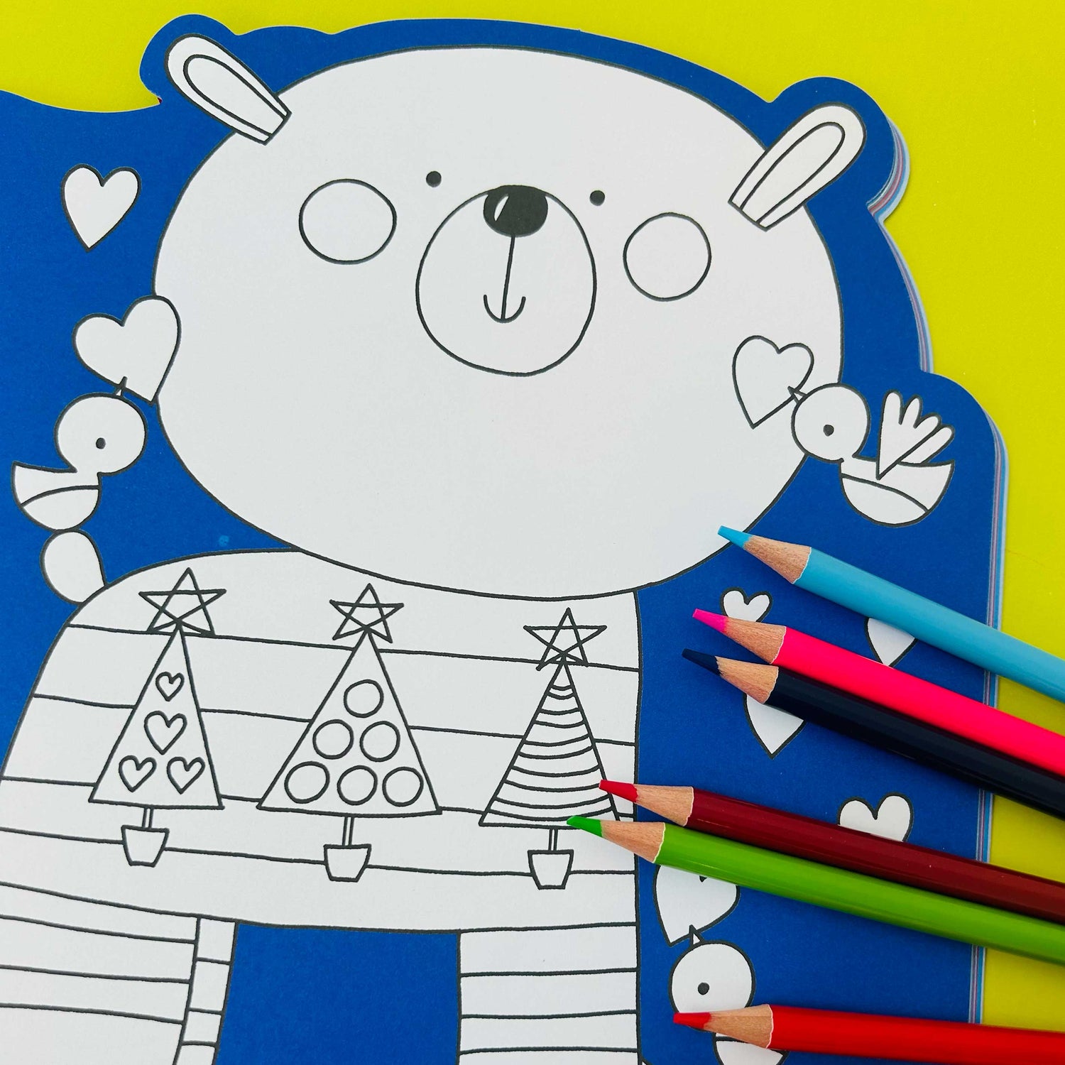 Christmas Die-Cut Colouring Book With Stickers