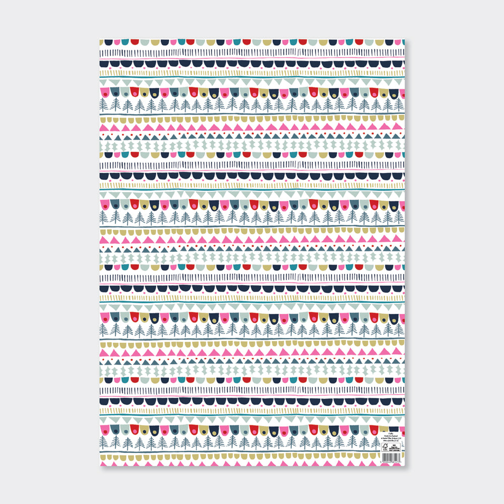 Christmas Gift Flat Wrap - Good Tidings Pattern