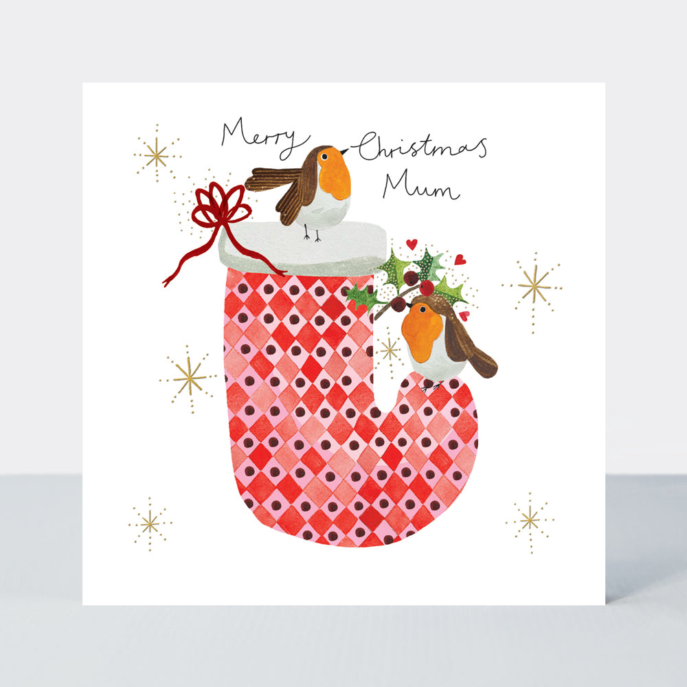 Yule Log - Mum/Christmas Stocking &amp; Robins
