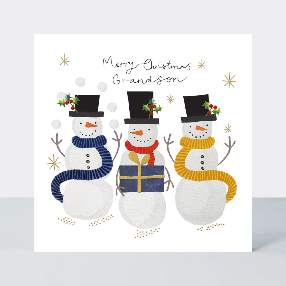 Yule Log - Grandson/Christmas Snowmen