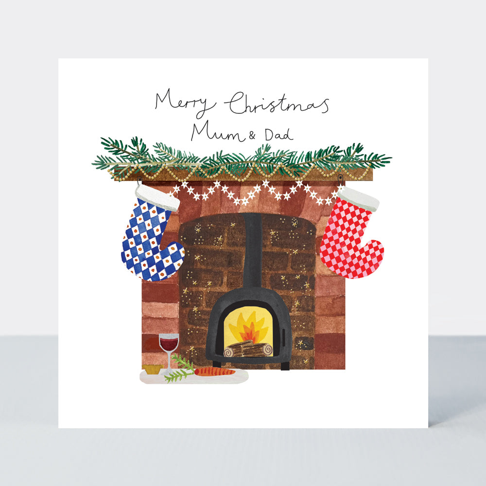 Yule Log - Mum &amp; Dad/Christmas Fireplace Stockings