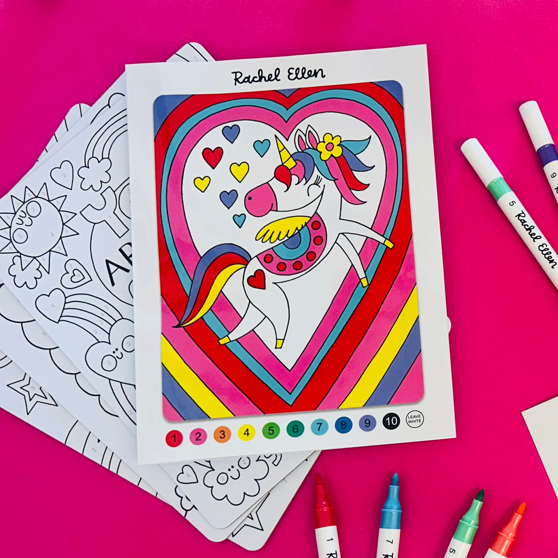 Pre order - Colour by Numbers Kit - Unicorns &amp; Rainbows