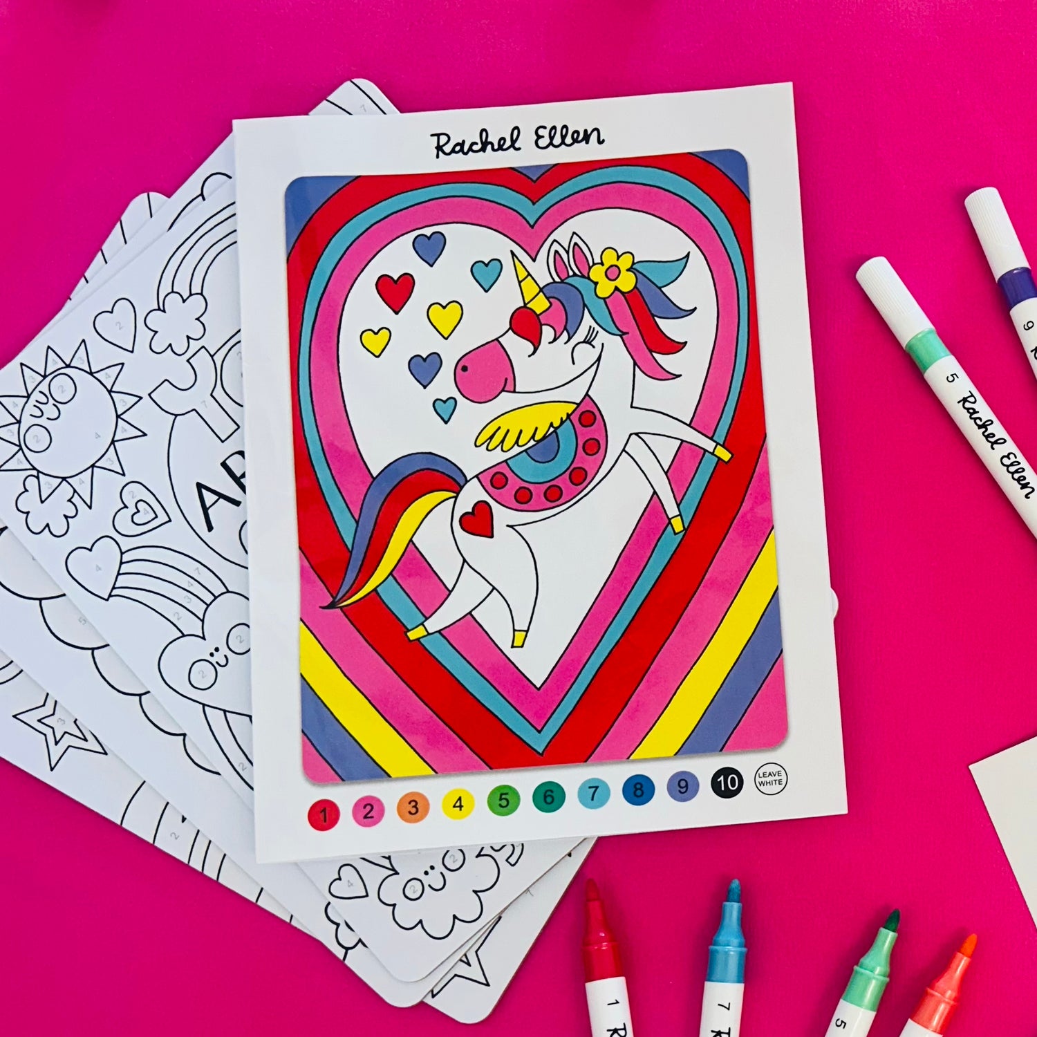 Pre order - Colour by Numbers Kit - Unicorns &amp; Rainbows